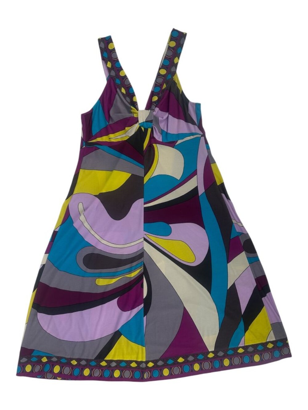 Donna Morgan Y2K Geometric Dress 10 Multicolor Twist Knot A Line Sleeveless - Picture 3 of 8